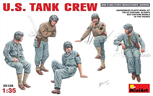MiniArt 35126 US Tank Crew, WWII Military Miniatures 1/35 Scale Model Kit ...