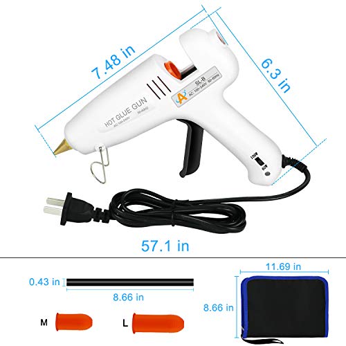 Hot Melt Glue Gun 60/100W Dual Power Glue Gun Kit with Carry Bag and 15pcs Glue Sticks (13 White + 2 Black), 12 Finger Tips for DIY, Craft, Sealing, Light and Heavy Duty, Arts & Home and Repairs - Thumbnail 5
