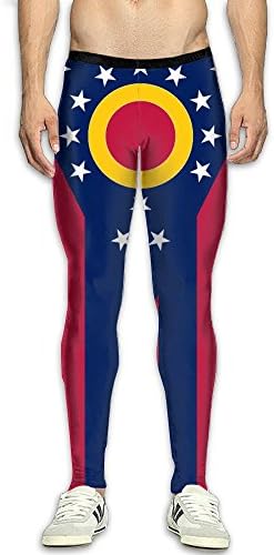 DOPPYENG Mens Compression Pants Base Layer Running, Cycling, Sports, Training, Weightlifting Tights Ohio Sign 3D Print Fitness Sports Tight Leggings