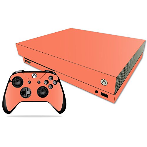 MightySkins Skin Compatible with Microsoft Xbox One X - Solid Salmon | Protecti…