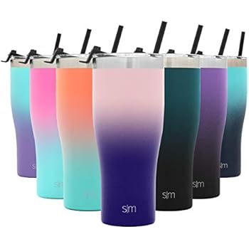 Simple Modern 32oz Slim Cruiser Tumbler with Straw & Closing Lid Travel Mug - Gift Double Wall Vacuum Insulated - 18/8 Stainless Steel Water Bottle Ombre: Urban Retreat