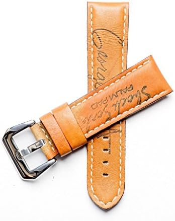 Baseball Leather Watch Strap - Limited Edition Stylish Lug With 24mm Milano Straps (24mm, Stainless Steel Polish)
