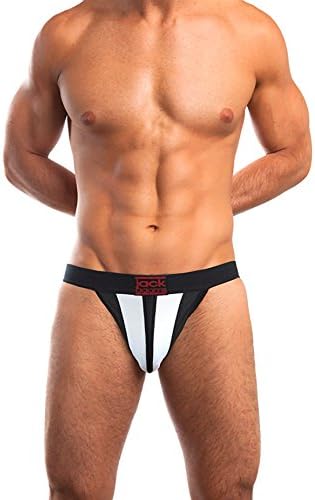 J.A. Racer Jockstrap Extremely Soft Four Way Stretch Mesh Black/White LG
