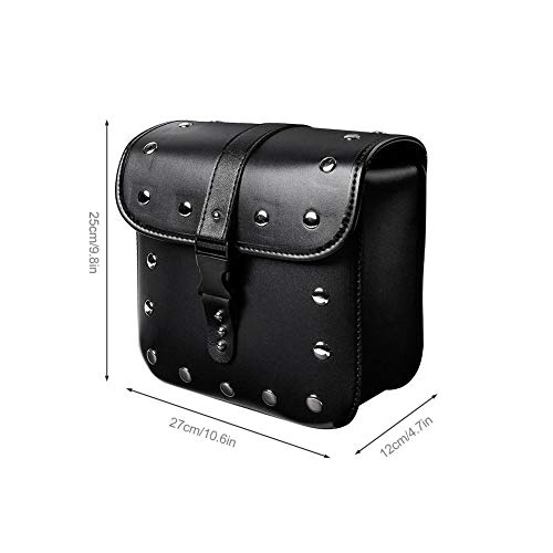 Fancystar 1 Pair Motorcycle Saddle Bags Pannier Bag Waterproof PU Leather Side Bag for Harley Sportster Softail Honda Suzuki Yamaha Cruiser - Thumbnail 2