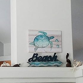 SUMGAR Sea Turtle Bathroom Decor Beach Themed Wall Art Ocean Coastal Pictures, Teal Blue Canvas Paintings Turquoise… 41lmgv%2BR2hL