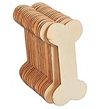 Unfinished Wood Cutout - 24-Pack Dog Bone Shaped Wood Pieces for Wooden Craft DIY Projects, Gift Tags, Home Decoration, 4.3 x 2.2 x 0.1 inches