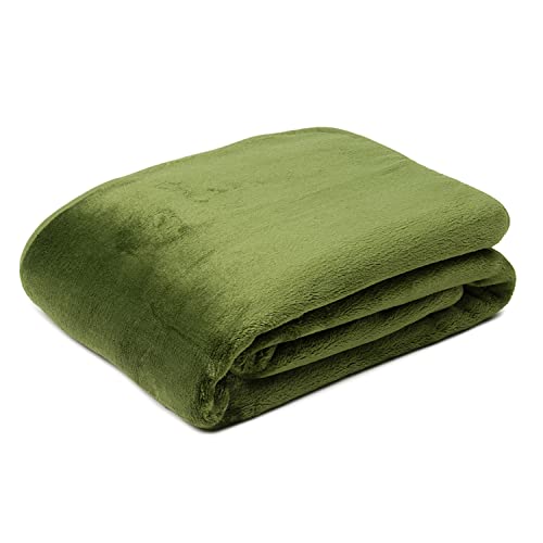 Gözze - Premium Cashmere-Feeling Wohn- und Kuscheldecke, 500 g/m², 130 x 170 cm - Dunkelgrün
