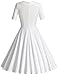MUXXN Women's 50s Vintage Short Sleeve Pleated Swing Dress