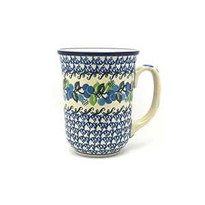 Polish Pottery Mug – 16 oz. Bistro – Blue Berries