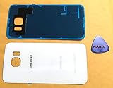 (md0410) Galaxy S6 OEM White Pearl Rear Back Glass Lens Battery Door Housing Cover + Adhesive Replacement For G920 G920A G920P G920T G920F G920V with opening tool