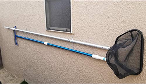image for Aquatix Pro Pool Pole Hanger Premium 4pc Blue Aluminium Holder Set, Id