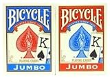 Bicycle Poker Standard Size Jumbo Face Index Playing Cards Blue and RED Color