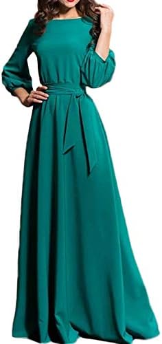 kaifongfu Women Dress Long Sleeve Maxi Evening Party Beach Sundress