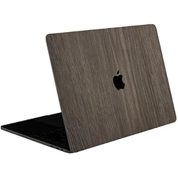 SOJITEK Brown Wood Texture 4-in-1, Full-Size 360° Protector Skin Decals Sticker MacBook Pro 15 Inch (2016 to 2019 Model with & w/o Touch Bar & ID) A1707 A1900 Black Keyboard Cover