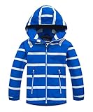 M2C Boys Girls Striped Windproof Fleece Lined Jackets Waterproof Outerwear with Hood