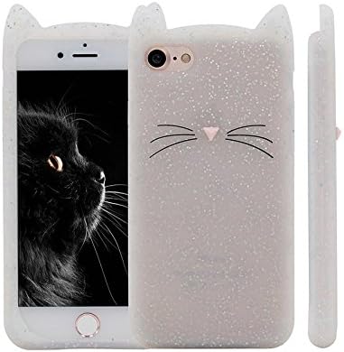 iPhone5/6/7Case, MC Fashion Cute 3D Pink MEOW Party Cat Kitty Whiskers Soft Silicone Case for Apple iPhone (transparent iphone6)