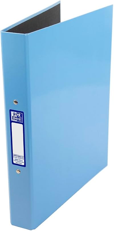 Oxford Premium A4 Ring Binder Light Blue 25mm 40mm Spine Laminated
