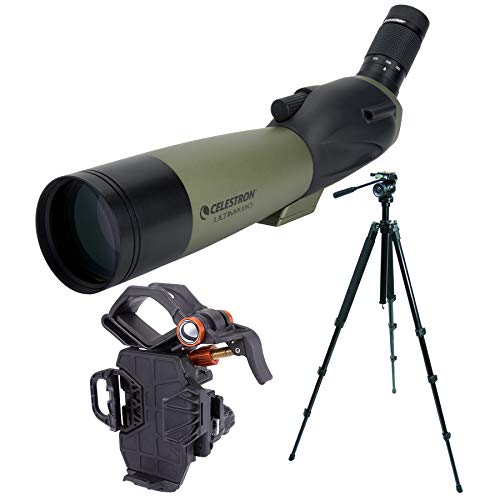 Celestron Ultima 80mm Spotting Scope w/20-60x Wide Angle Eyepiece (Angled  Viewing) w/Trailseeker Tripod NeXY