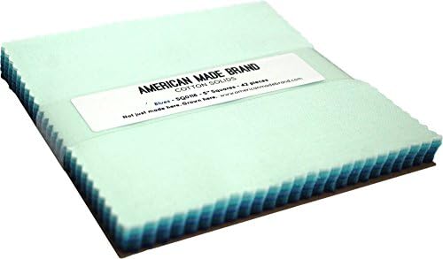 American Made Brand Cotton Solids Blues 5" Squares 42 5-inch Squares Charm Pack