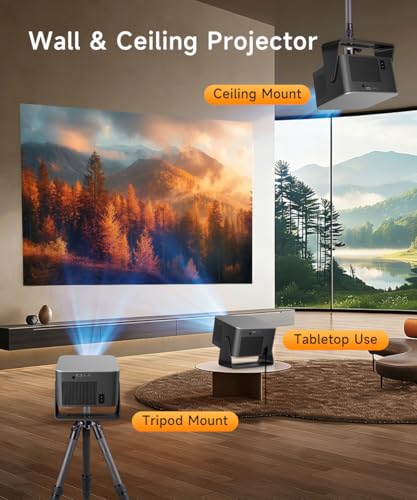 Magcubic Mini Projector 4K 8K 1080P Supported, Portable Projector, WiFi 6 Bluetooth 5.4, 600 ANSI, Auto Focus, 12 W Speaker, 180° Rotation, Smart Projector, Mobile Phone, Home Cinema