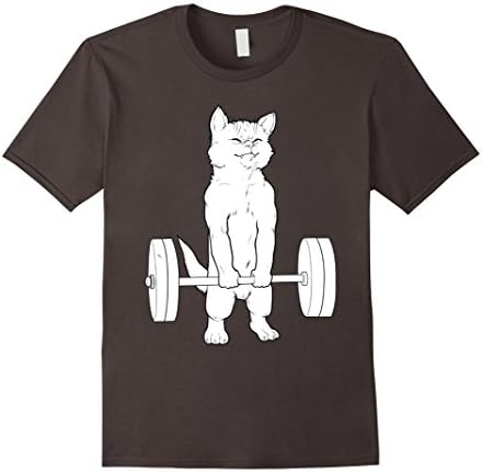 Men's Cat Deadlift Powerlifting T-Shirt Medium Asphalt