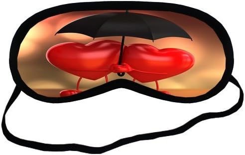 Personalise Custom Black Umbrella Red Love Heart Sleeping Mask Best Comfortable Sleeping Eye Cover Great for Travel Rest And Meditation Shift Work Sleep