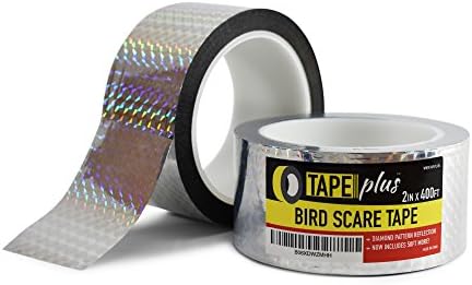 Professional Bird Scare Tape (2 INCH BY 400 FEET) Holographic Repellent Design - Perfect Deterrent to Birds, Pigeons, Crows, and Other Wildlife - Great Alternative to Bird Spikes or Scarecrows