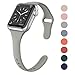 SWEES Sport Silicone Band Compatible Apple Watch 38mm 40mm, Soft Silicone Slim Thin Narrow Small Replacement Strap for iWatch Series 4, Series 3, Series 2, Series 1 Nike+, Sport, Edition Women, Stone