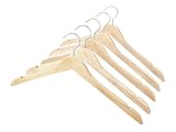 Whitmor Natural Wood Dress or Shirt Hangers (Set of 5)