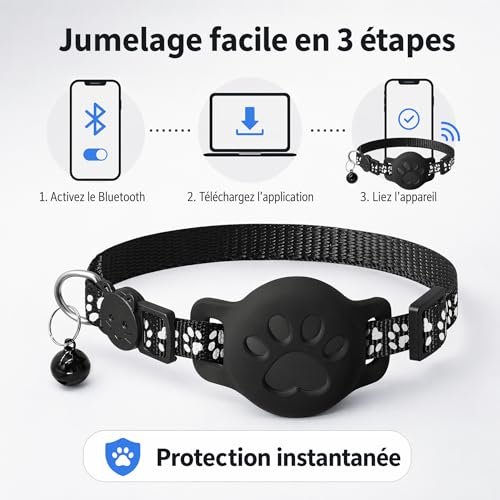 Generic Collar GPS Cat, GPS Cat Tracker, 2026 New GPS Tracker Cat Tracker, without Sim Card, No Monthly Subscription, with iOS & Android, Real Time Location, Waterproof And Durable