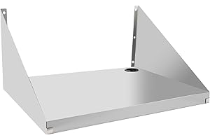 YWTSCH Stainless Steel Microwave Shelf, 18"x24" 200 lb Wall Mount Commercial Heavy Duty Metal Appliance Shelf for Restaurant, Kitchen, Bar, Garage and Utility Room