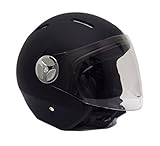 Motorcycle Scooter PILOT Open Face Helmet DOT - Rubber Finish Black LARGE