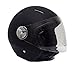 Motorcycle Scooter PILOT Open Face Helmet DOT - Rubber Finish Black LARGE