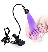 AORAEM Nail Lamp LED Nail Manicure Dryer Curing Light with Black Gooseneck and Clamp for Gel Nail...