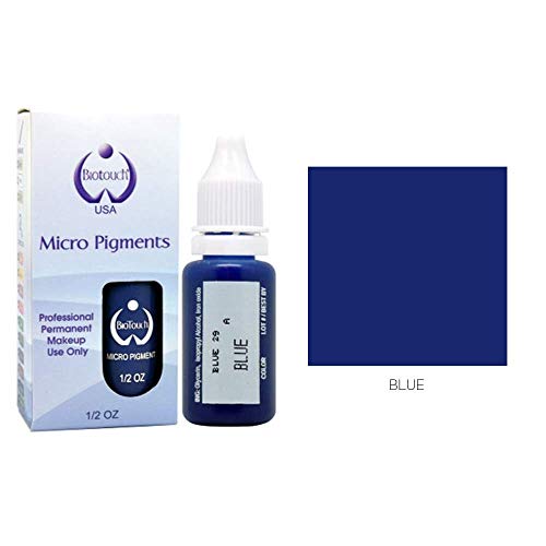 BIOTOUCH Micropigment BLUE Pigment Color Permanent Makeup Microblading Supplies Eyebrow Shading Micropigmentation Cosmetic Tattoo Ink Lip Eyeliner Ombre Feathering Hair Stroke LARGE Bottle 15ml