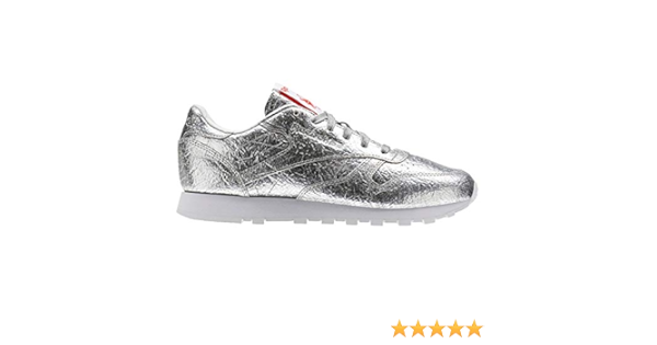 silver metallic reebok classics