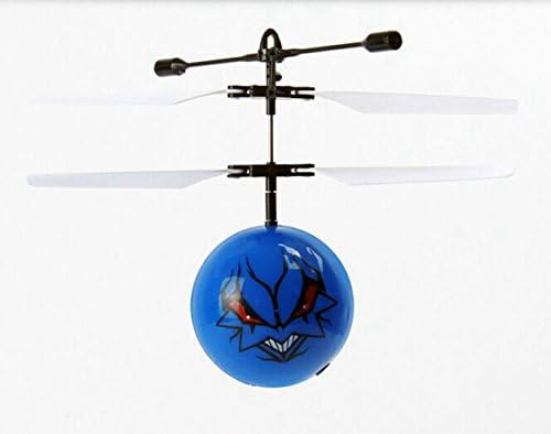 RC LED Light Flying Ball Aircraft Remote Control Frisbee Catapult Shooting Induction Quadcoper Charge over USB Children Toys Helicopeter Blue
