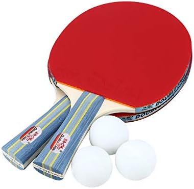 DOUBLE FISH Table Tennis Rackets with Balls Portable Ping-pong Paddle Set of Ballylelly