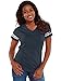 LAT Ladies Fine Jersey Short Sleeve Football Tee (3537) Vintage Navy/Blended White, XL