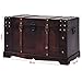 BLUECC Vintage Wood Treasure Chest Storage Trunk Brown 26