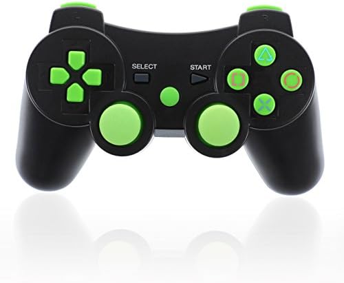 RRISCI Wireless SIXAXIS Controller for PS3 Double Vibration Motors Gamepad for Playstation3--Green