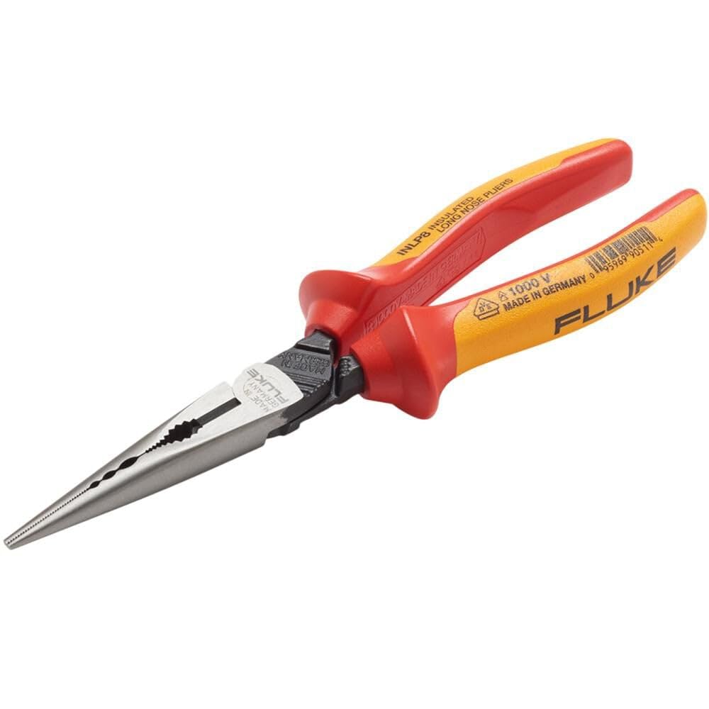 Fluke Insulated Long Nose with Side Cutter, 8 in, 200mm, 1,000 V