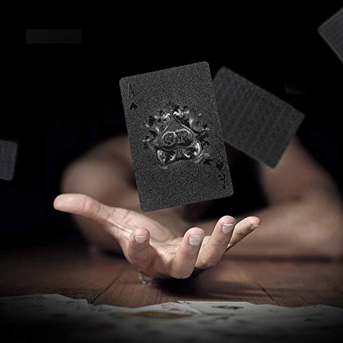 SolarMatrix Black Diamond Plastic Waterproof Playing Cards Novelty, 1 Deck of Cards, Poker Cards Deck