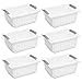 Sterilite 16628006 Medium Stacking Basket, White Basket w/ Titanium Accents, 6-Pack primary
