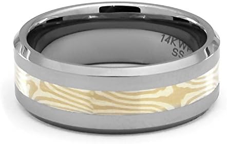 STRATUS Tungsten and Mokume Gane Ring by Jewelry Innovations - 8.5