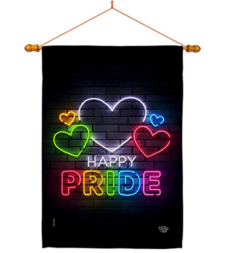 Ornament Collection Happy Pride House Flag Dowel Set Support Rainbow Love LGBT…