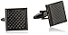 Men's Black-Tone Stainless Steel Carbon Fiber Cufflinks