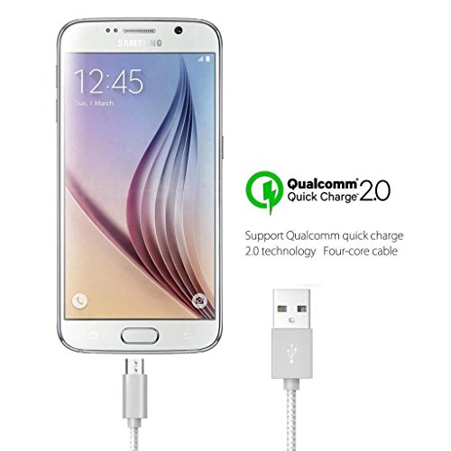 Micro USB Cable, GreenElec [2 Pack 3FT] Extra Long Tangle-free Premium Nylon Braided High Speed USB 2.0 Power Charging Cable for Samsung Galaxy, HTC, Motorola