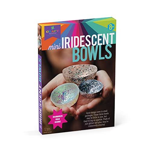 Craft-tastic — Mini Iridescent Bowls — Arts and Crafts Kits — Make 3 Mini Iridescent Decorative Bowls — for Ages 8+,Brown, Small