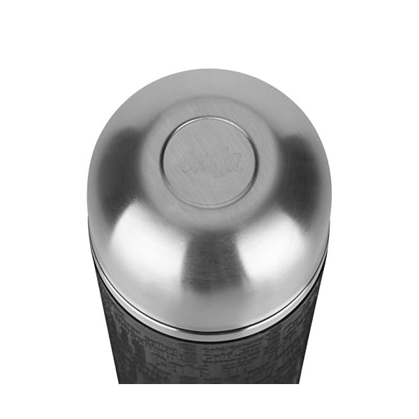 Emsa Senator Isolierflasche 515714 | KapazitÃ¤t: 1,0 L | 100 Prozent dicht | Silikonmanschette | Safe Loc Verschluss | 12h heiÃ oder 24h kalt | Schwarz – Bild 4